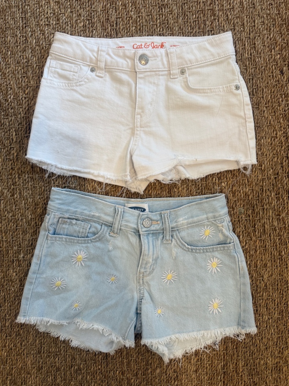 Old Navy Denim Shorts + Cat & Jack White Denim Shorts size 8